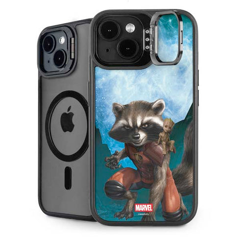 Marvel Rocket and Baby Groot Cosmic Bond iPhone 14 Kickstand Case